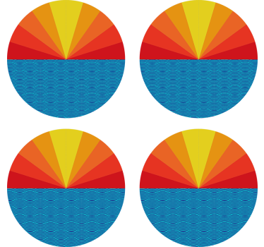 Vibráló geometrikus kör minta poháralátétek szörnyszülött - TenStickers