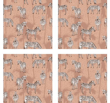 Modern poháralátétek zebra textúrával - TenStickers