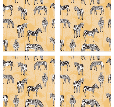 Zebra mintás poháralátétek szörnyszülött - TenStickers