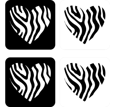 Zebra nyomtatott szívek modern alátét - TenStickers