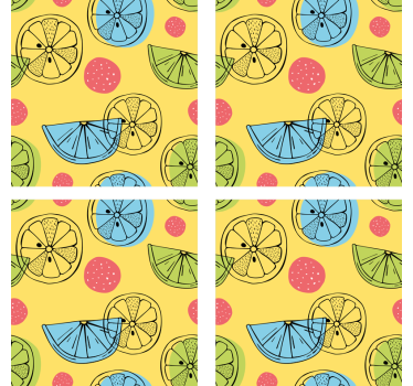Színes citrus mintás poháralátétek szörnyszülött - TenStickers