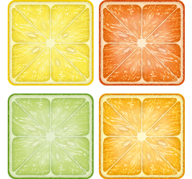 Citrus szelet minimál poháralátétek - TenStickers