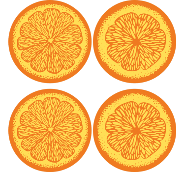 Modern poháralátétek citrus szelet mintával - TenStickers