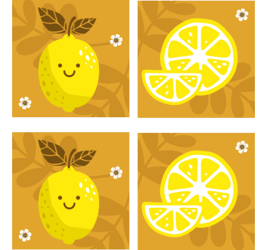 Vidám citrom és citrus poháralátétek szörnyszülött - TenStickers