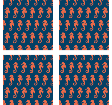 Poháralátétek szörnyszülött tengeri ló mintával - TenStickers