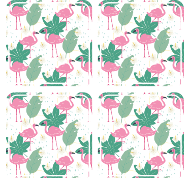 Flamingó mintás levél poháralátétek szörnyszülött - TenStickers