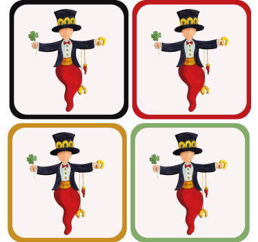 Játékos karakter lóhere poháralátétek szörnyszülött - TenStickers