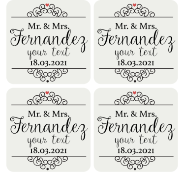 Mr. és coaster alátámasztja - TenStickers