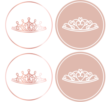 Modern poháralátétek elegáns tiara ikonokkal - TenStickers