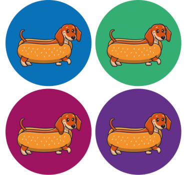 Tacskó kiskutya modern ital alátét - TenStickers