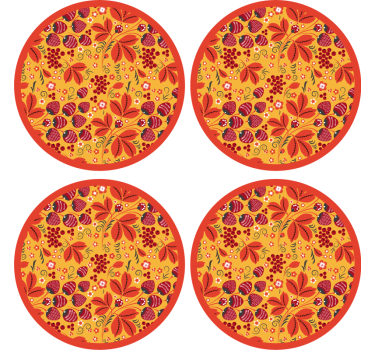 Eper orosz népi minta modern ital alátét - TenStickers