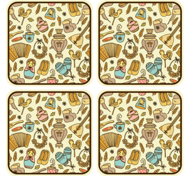 Orosz elemek minta modern ital alátét - TenStickers