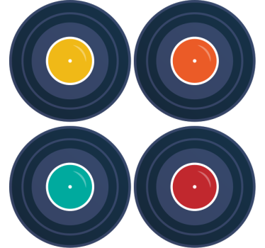 Zene vinyl retro alátétek - TenStickers