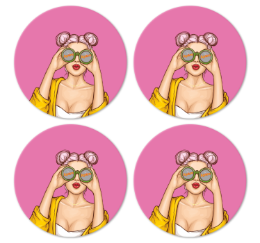 Játékos figura napszemüvegben - poháralátétek szörnyszülött - TenStickers