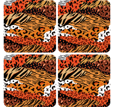 Fierce animal patterns poháralátétek - TenStickers