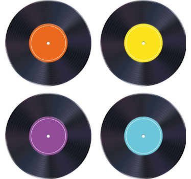 Színes lp rekord modern ital alátét - TenStickers