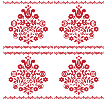 Hegyi népi minta retro alátétek - TenStickers