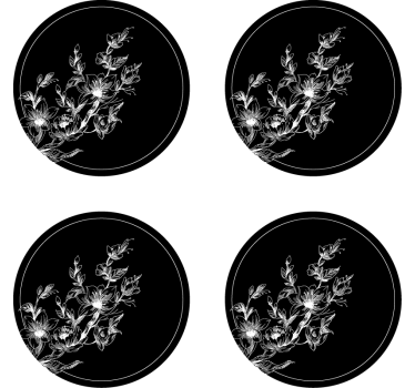 Virágos vonalrajz poháralátétek - TenStickers
