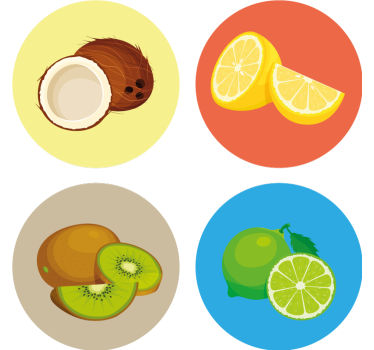 Modern poháralátétek gyümölcsillusztrációkkal - TenStickers