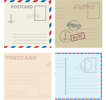 Modern poháralátétek - vintage képeslap design - TenStickers