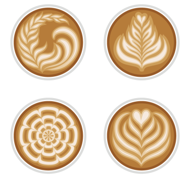 Poháralátétek szörnyszülött latte művészeti minták - TenStickers