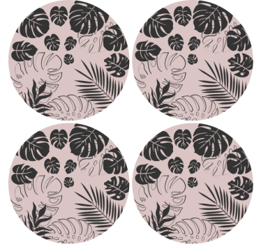 Monstera levélmintás poháralátétek - TenStickers