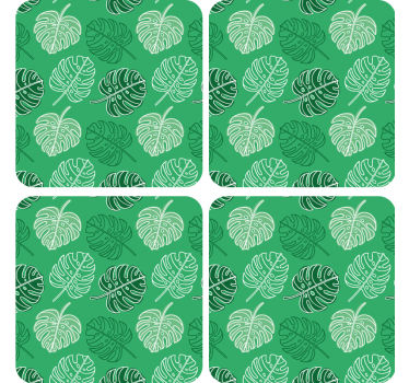 Monstera zöld mintás design több alátét - TenStickers