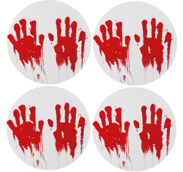 Poháralátétek halloween - piros kéznyom minta - TenStickers