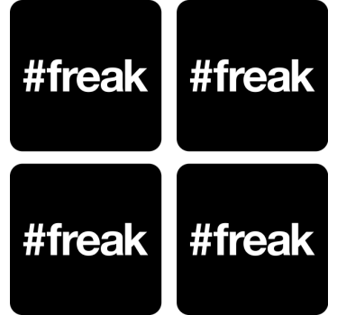 Fekete háttér hashtaggal poháralátétek szörnyszülött - TenStickers