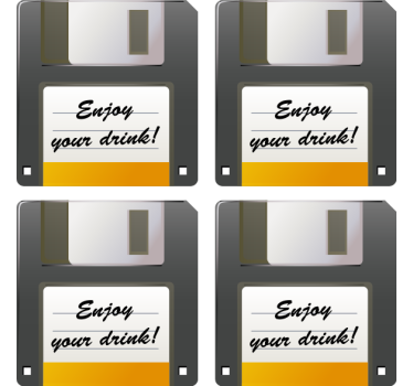 Floppy lemez ital emlékeztető poháralátétek - TenStickers