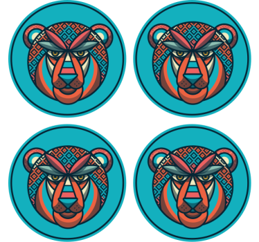 Modern poháralátétek törzsi állatmotívummal - TenStickers