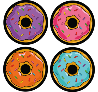 Színes szórt finomságok poháralátétek szörnyszülött - TenStickers