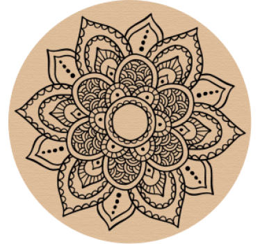 Mandala fából készült minta sör alátétek - TenStickers