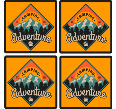 Kemping kaland retro alátétek - TenStickers
