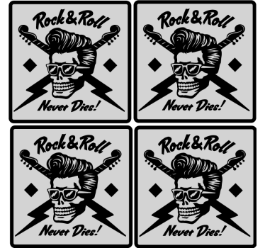 Rock and roll és soha nem hal meg a söralátét - TenStickers