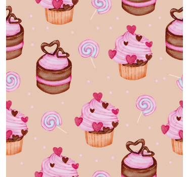 Édes muffin mintás poháralátétek testreszabható - TenStickers