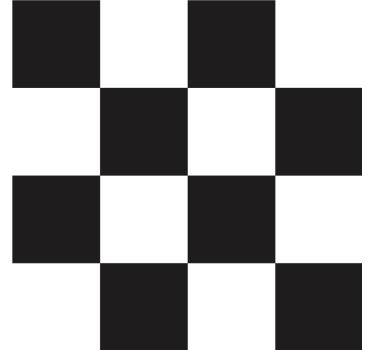 Fekete-fehér kockás textúrájú hullámvasút - TenStickers