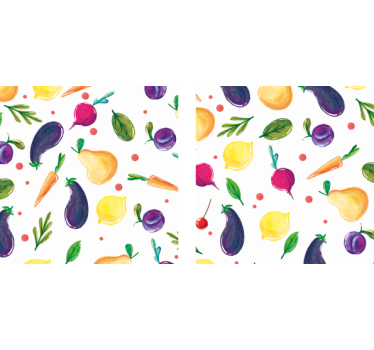 Modern poháralátétek színes gyümölcs mintával - TenStickers