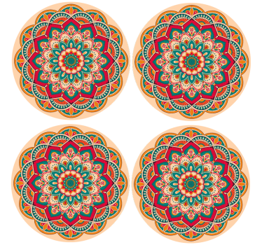 Modern poháralátétek mandala mintás kerek formában - TenStickers