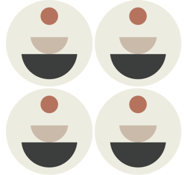 Rétegezett kör alakú formák poháralátétek szörnyszülött - TenStickers