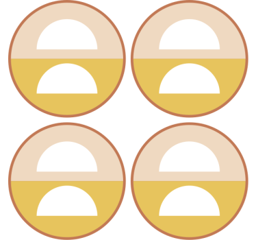 Geometrikus félkörök poháralátétek szörnyszülött - TenStickers