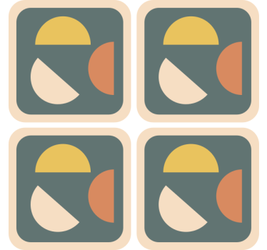 Geometrikus színes formák poháralátétek szörnyszülött - TenStickers