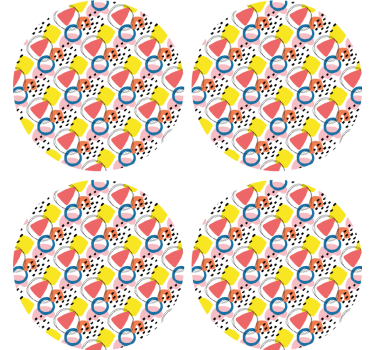 Színes absztrakt formák poháralátétek szörnyszülött - TenStickers