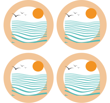 Tengeri absztrakt művészet modern ital alátét - TenStickers