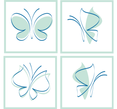 Elegáns pillangó mintás poháralátétek - TenStickers
