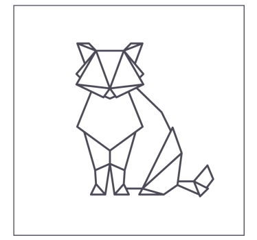 Geometrikus macska figura poháralátétek szörnyszülött - TenStickers