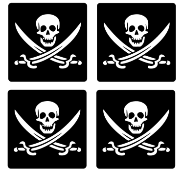 Kalóz jolly roger geeky alátétek - TenStickers