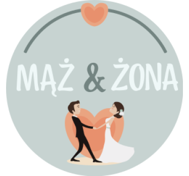 Menyasszony vőlegény pár szív poháralátétek esküvő - TenStickers