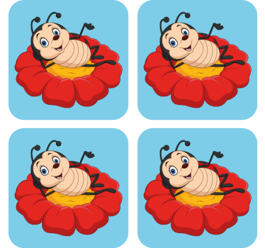 Vidám bogár karakter poháralátétek szörnyszülött - TenStickers