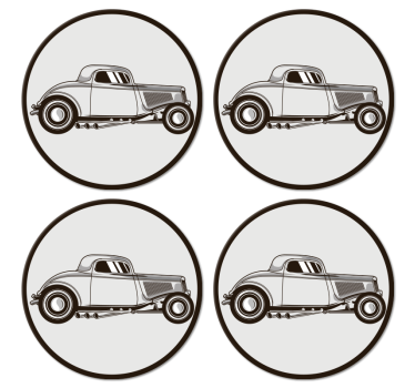 Classic car silhouette poháralátétek szörnyszülött - TenStickers